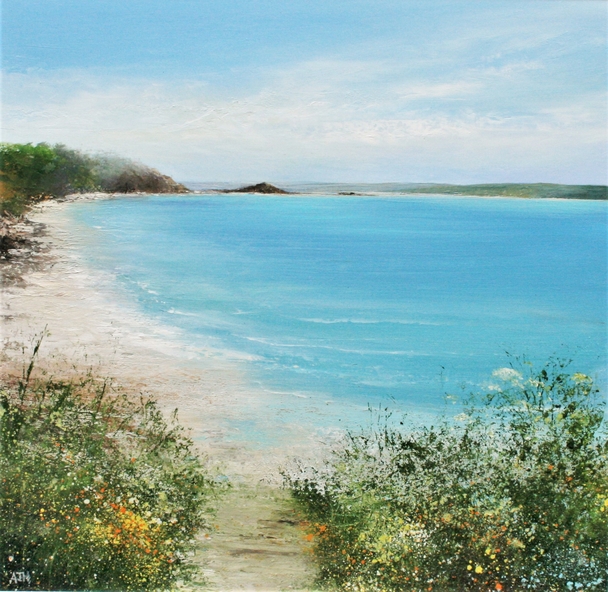 AMANDA HOSKIN - summer path down to the beach, tresco